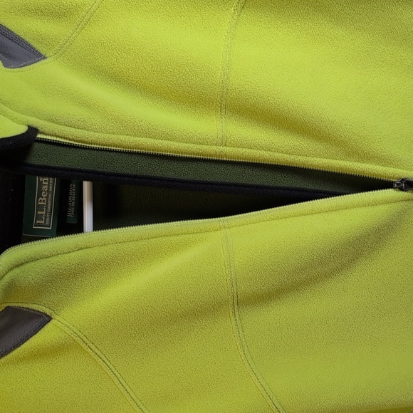 L.L. Bean Polartec Fleece Full Zip Jacket Chartreuse/Gray Size XL EUC - Picture 11 of 11